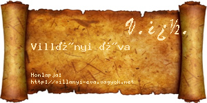 Villányi Éva névjegykártya