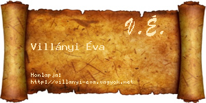Villányi Éva névjegykártya