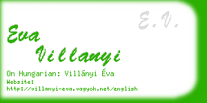 eva villanyi business card